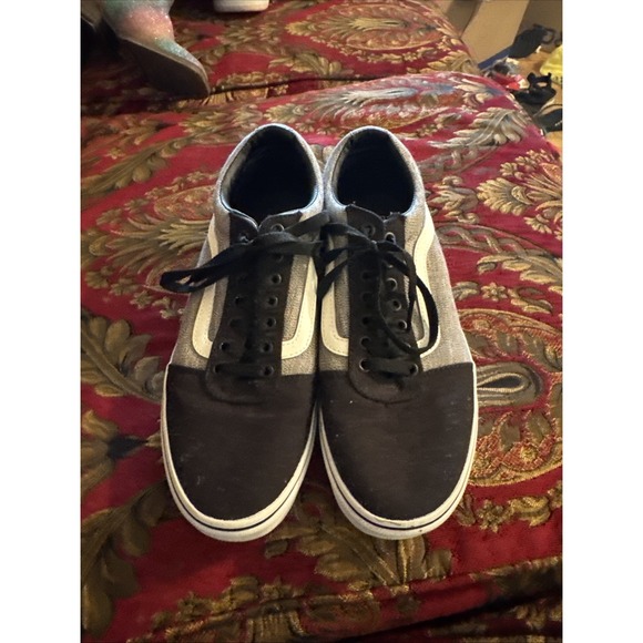 Vans Old Skool Classic Mens Size 10 Black Gray Athletic Skate Shoes Sneakers main image 4